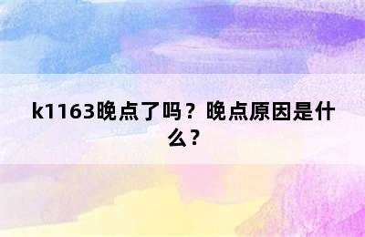 k1163晚点了吗？晚点原因是什么？