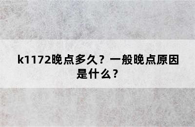 k1172晚点多久？一般晚点原因是什么？