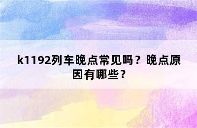 k1192列车晚点常见吗？晚点原因有哪些？