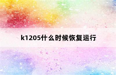 k1205什么时候恢复运行