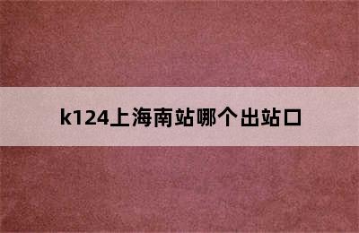 k124上海南站哪个出站口