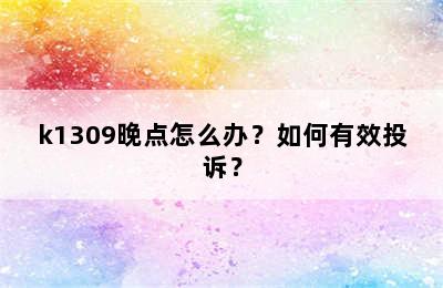 k1309晚点怎么办？如何有效投诉？