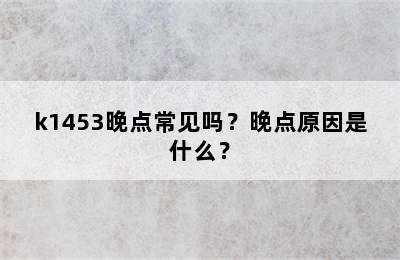 k1453晚点常见吗？晚点原因是什么？