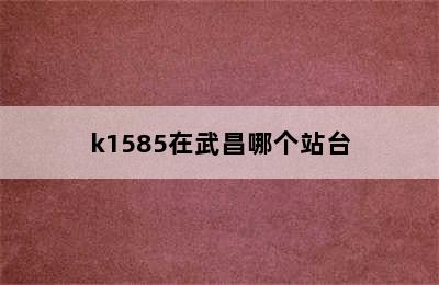 k1585在武昌哪个站台