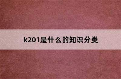 k201是什么的知识分类