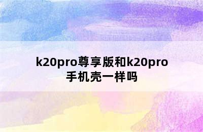 k20pro尊享版和k20pro手机壳一样吗