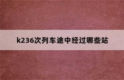 k236次列车途中经过哪些站