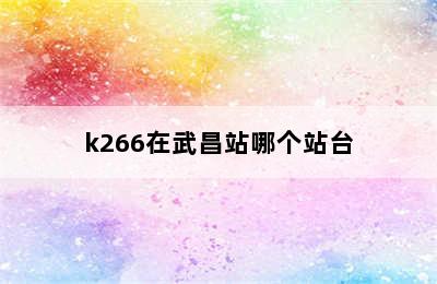 k266在武昌站哪个站台