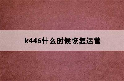 k446什么时候恢复运营