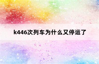 k446次列车为什么又停运了