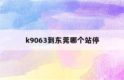 k9063到东莞哪个站停