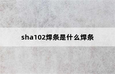 sha102焊条是什么焊条