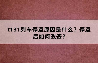 t131列车停运原因是什么？停运后如何改签？