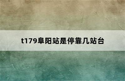 t179阜阳站是停靠几站台