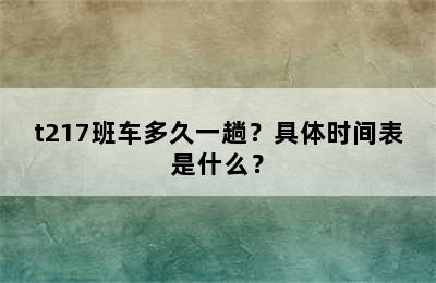 t217班车多久一趟？具体时间表是什么？