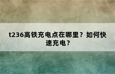 t236高铁充电点在哪里？如何快速充电？