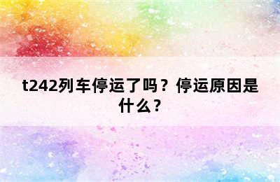 t242列车停运了吗？停运原因是什么？