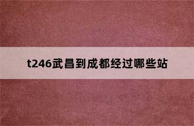 t246武昌到成都经过哪些站