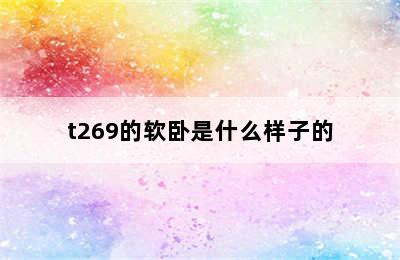 t269的软卧是什么样子的