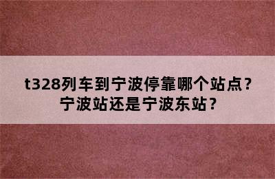 t328列车到宁波停靠哪个站点？宁波站还是宁波东站？