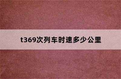 t369次列车时速多少公里