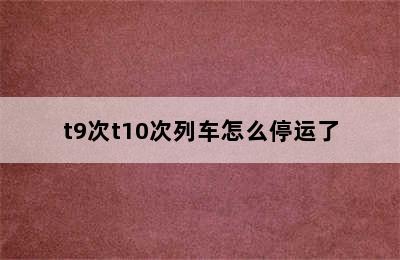 t9次t10次列车怎么停运了