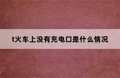 t火车上没有充电口是什么情况