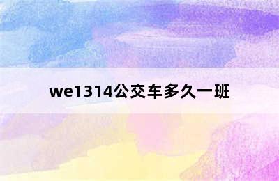 we1314公交车多久一班