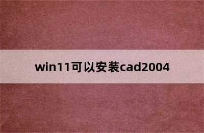 win11可以安装cad2004