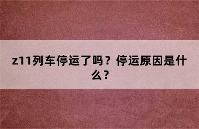 z11列车停运了吗？停运原因是什么？