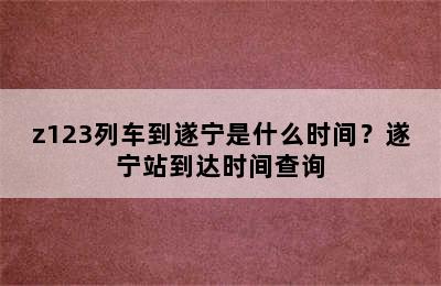 z123列车到遂宁是什么时间？遂宁站到达时间查询