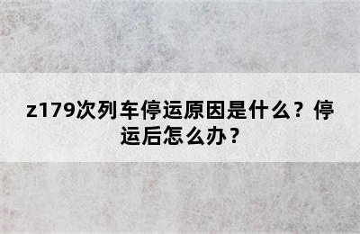 z179次列车停运原因是什么？停运后怎么办？