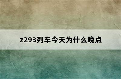 z293列车今天为什么晚点