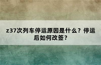 z37次列车停运原因是什么？停运后如何改签？