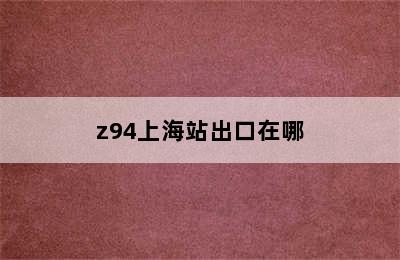 z94上海站出口在哪