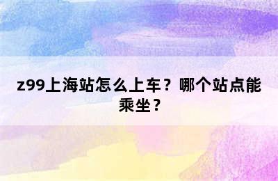 z99上海站怎么上车？哪个站点能乘坐？