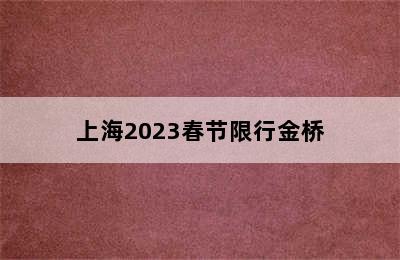 上海2023春节限行金桥