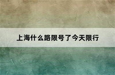 上海什么路限号了今天限行