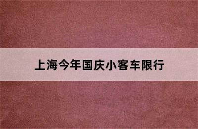 上海今年国庆小客车限行