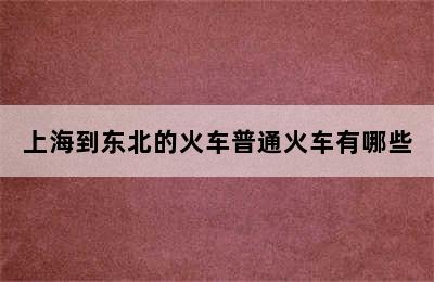 上海到东北的火车普通火车有哪些