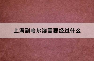 上海到哈尔滨需要经过什么