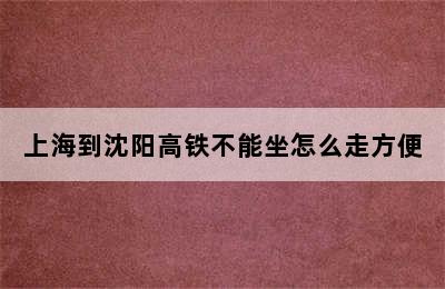 上海到沈阳高铁不能坐怎么走方便