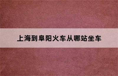 上海到阜阳火车从哪站坐车