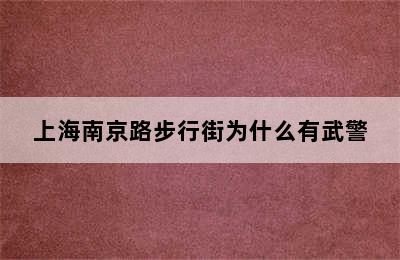 上海南京路步行街为什么有武警