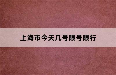 上海市今天几号限号限行