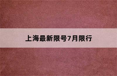 上海最新限号7月限行