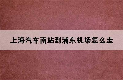 上海汽车南站到浦东机场怎么走