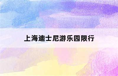 上海迪士尼游乐园限行