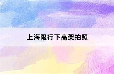 上海限行下高架拍照