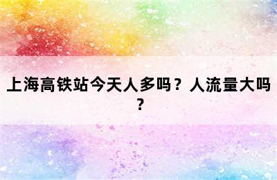 上海高铁站今天人多吗？人流量大吗？